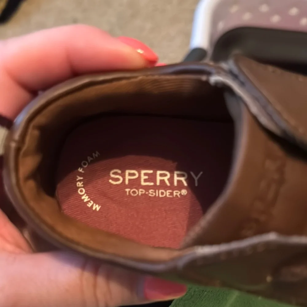 Sperry Brown Dress Shoes Suede Velcro